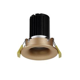 DM201567  Bruve 12 Tridonic powered 12W 4000K 1200lm 12° LED Engine,350mA , CRI>90 LED Engine Champagne Gold Fixed Round Recessed Downlight, Inner Glass cover, IP65